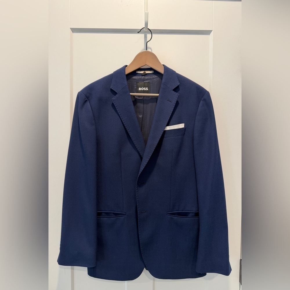 Boss Italian Fabric Slim Fit Blue Blazer